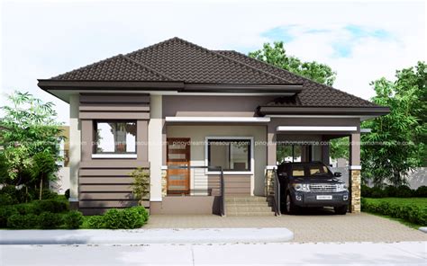 A young professional may incorporate a home office into their 3 bedroom home plan, while still leaving space for a guest in another room. One story Small Home Plan with One Car Garage - Pinoy House Plans