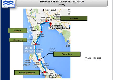 Looking how to get from bangkok to bukit kayu hitam? Bukit Kayu Hitam to Rayong Tank Trucking Route Plan ...