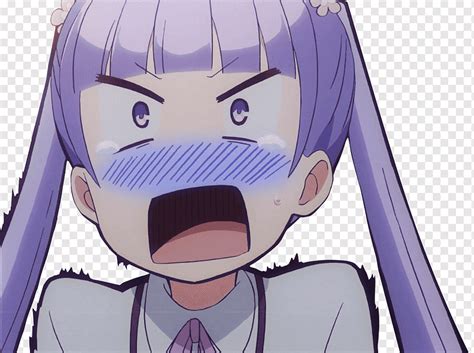 Nose Anime Mangaka Hime Cut Hair Shocked Purple Face Black Hair Png