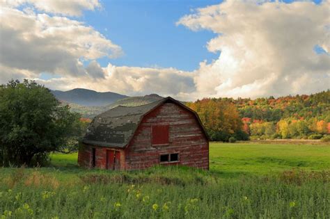 Rustic Red Barn With Fall Foliage Photograph Autumn Leaves Etsy Red