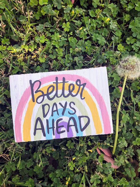 Better Days Ahead Wood Sign Rainbow Wooden Sign | Etsy