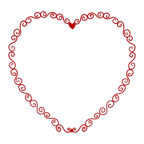 Red Elegant Heart Frame 14967577 PNG