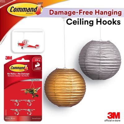 This video will show how easy it is. Qoo10 -  Official E-Store  3M™ Command™ Ceiling Hooks ...
