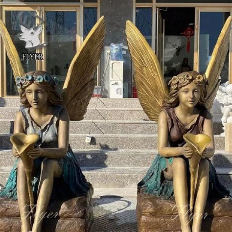 Factory Price Bronze Angel Bronze Outdoor Life Size Religious Winged