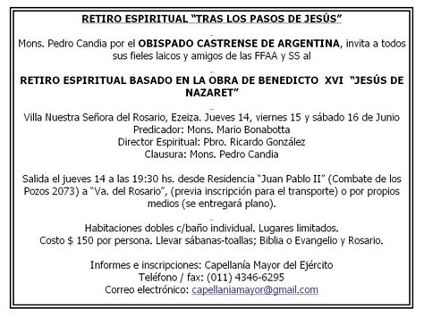 Centro Pastral San Miguel Arcangel Invitación A Retiro Espiritual