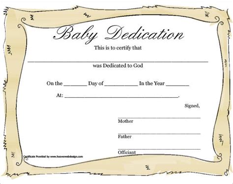 Baby Dedication Certificate Template 21 Free Word Pdf Documents