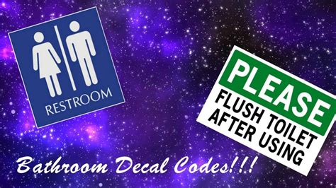 Welcome To Bloxburg Bathroom Decal Codes Youtube