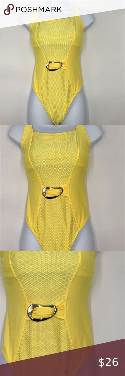 Fit System One Piece Yellow Bathing Suit Sz 12 Yellow Bathing Suit