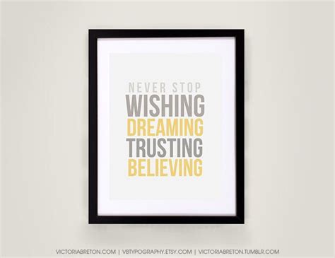 Items Similar To Never Stop Wishing Dreaming Trusting Believing