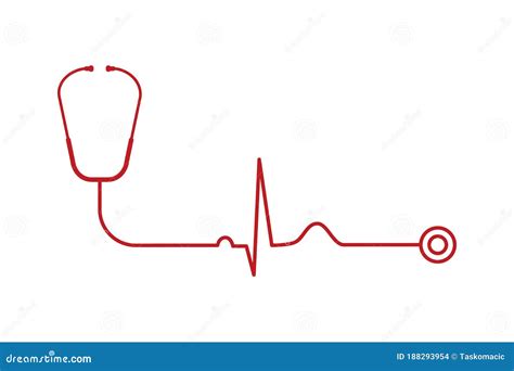 Electrocardiogram With Stethoscope Healthy Heart Concept Normal Heart