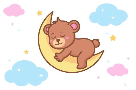 Bear Sleeping On The Moon By Yellowlinestd On Envato Elements