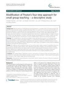 Pdf Modification Of Peytons Four Step Approach For Small Group