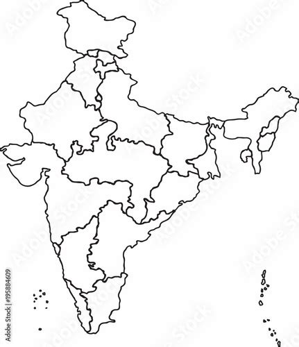 Physical Map Of India Black And White