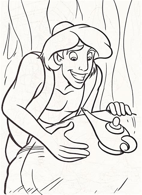 Aladdin And Magic Lamp Coloring Pages | Disney coloring pages, Cartoon coloring pages, Princess