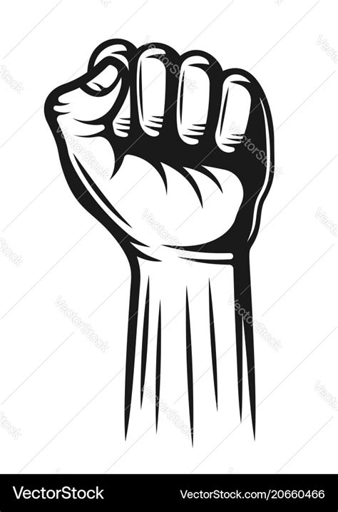 Hand With Fingers Folded Into A Fist Pointing Up Vector Image