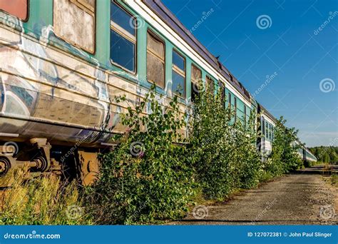 An Abandoned Old Soviet Built Train Stock Image Image Of Battered