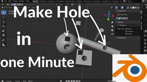 How To Cut Hole In Object Blender Quick Way To Cut Hole In Object