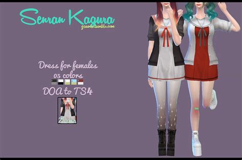 Miss Mina Sims Cc Finds Blog Zauma Ts4 Senran Kagura Dress Doa To