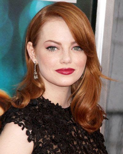 25 Stars In Red Lipstick And What You Can Learn Emma Stone Hair