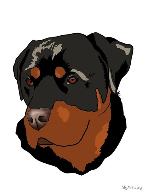 Rottweiler Dog Portraits Proudly Pet Canvas Print For Sale By