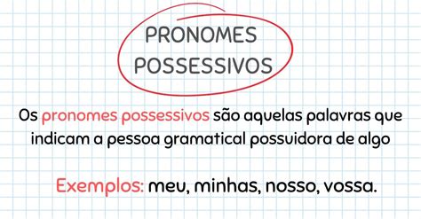 Pronomes Possessivos Aula de Português para o Enem