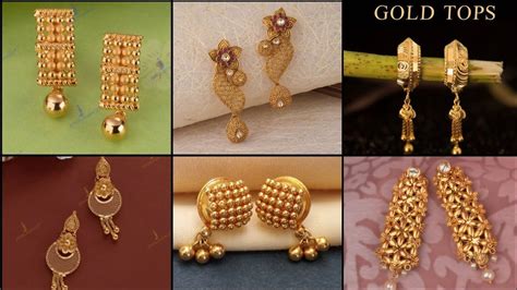 Latest Light Weight Simple Gold Earring For Daily Wear Daily Use Gold Stud Design