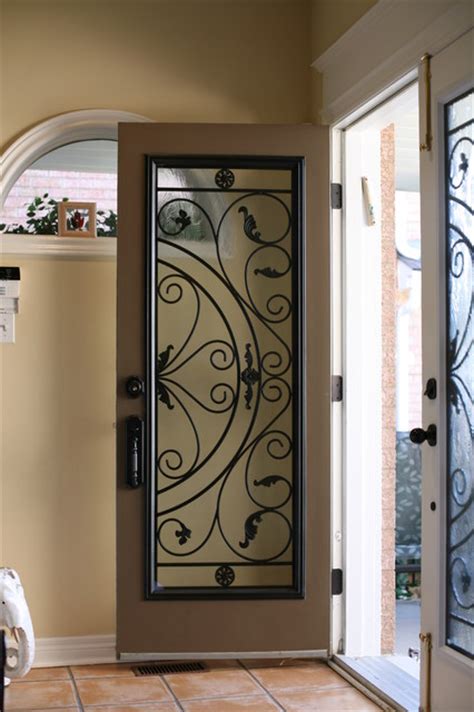 Classic Style Wrought Iron Door Inserts Entry Other Metro By