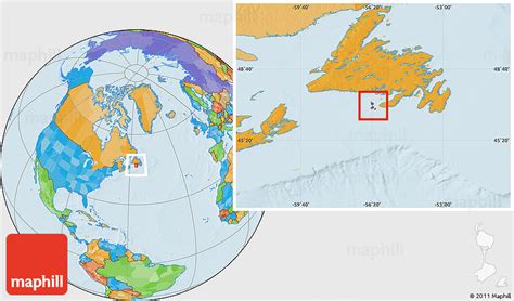 Political Location Map Of Saint Pierre And Miquelon