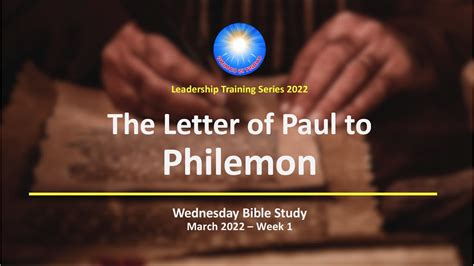 The Letter Of Paul To Philemon Youtube