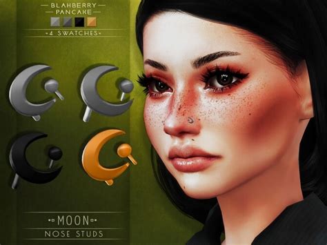 Double Hoop Nose Rings And Moon Nose Studs At Blahberry Pancake Sims 4