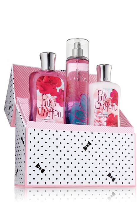 Gift set with body wash or bar soap body wash. Bath & Body Works Pink Chiffon Signature Collection ...