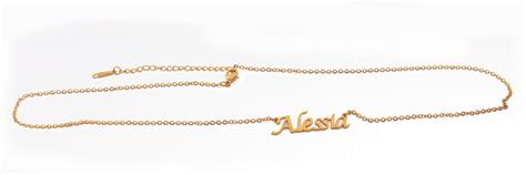 Name Necklace Alessia Gold Plated 18ct Personalized Etsy