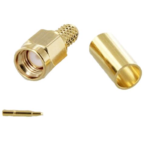 Sma Male Gold Crimp Solder Connector For Rg 58u
