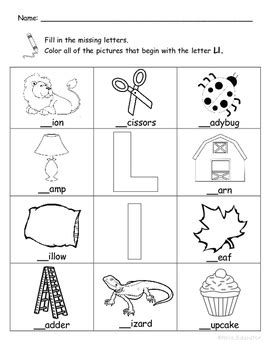 A collection of english esl worksheets for home learning, online practice, distance learning and english classes to teach about letter, writing, letter writing. Letter Ll Words Coloring Worksheet by Nola Educator | TpT