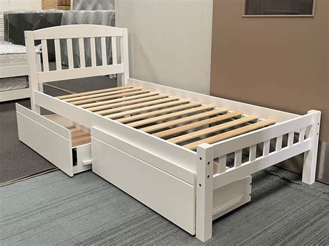 Furniture Place Nz Miki Single Bed With Drawers Solid Hardwood White