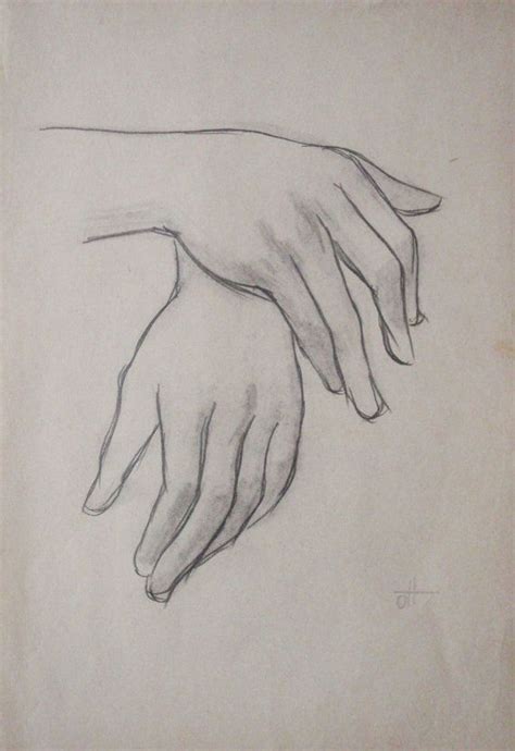 Original Charcoal Drawing Beautiful Hands By Ticinodesign Charcoal