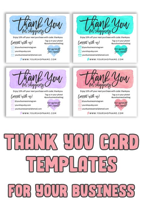 Diy Printable Thank You Card For Your Order Small Business Card Add