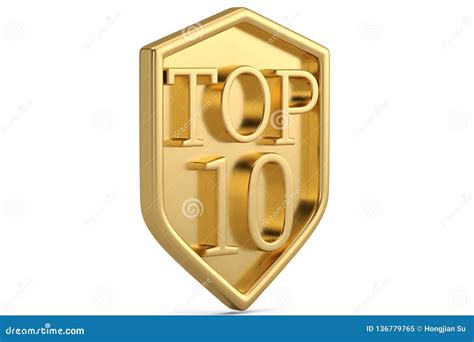 Top 10 Award Isolated On White Background 3d Illustration Stock