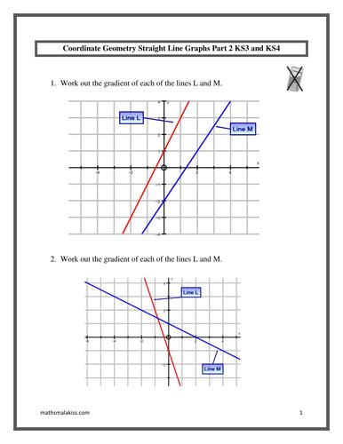 Straight Line Graphs Part 2 Ks3ks4 With Answers Teaching Resources