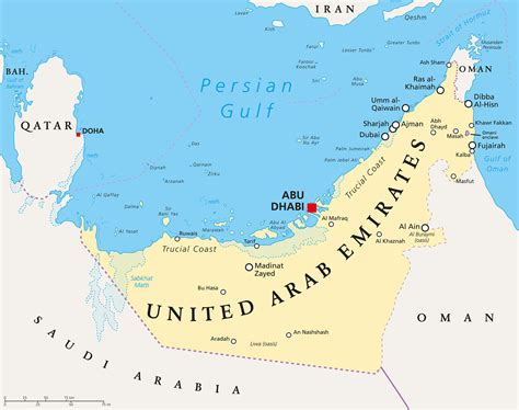 United Arab Emirates Highly Detailed Editable Political Map With Images