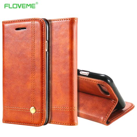 Floveme Phone Cases For Iphone 6 6s 7 7 Plus Luxury Men Flip Leather