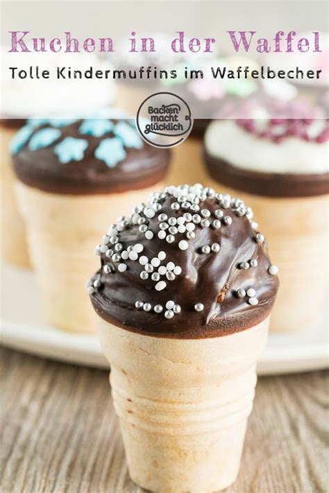 Kleine kuchen im waffelbecher sind wie gemacht fürs backen mit kindern: Kleine Kuchen in der Waffel - #decoraiton #der #kleine # ...