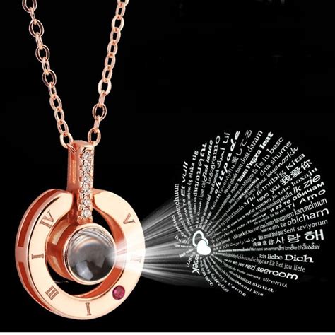 I love you ring gold. Rose Gold&Silver 100 languages I love you Projection ...
