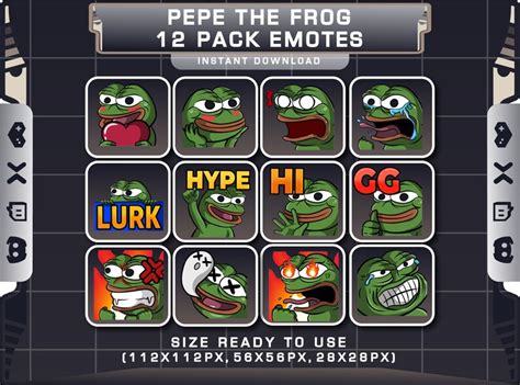 Pepe The Frog Meme Emotes Twitch Emotes Stickers Discord Etsy