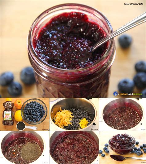 Blueberry Chia Seeds Jam Home Made Recipe Step By Step Indian Food