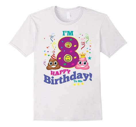 Poop Emoji Birthday Shirt 8th For Girls Boys T Cd