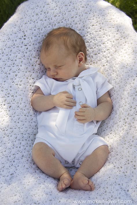 DIY Baby Boy Sailor Romper (for Baby Blessing/Dedication/Christening
