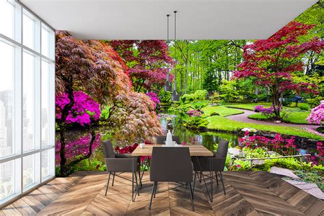 3d Traditional Garden Landscape Self Adhesive Living Room Wall Murals