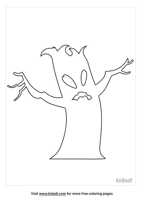 Free Halloween Haunted Tree Coloring Page Coloring Page Printables
