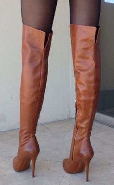 Brown High Heel Otk Boots With Hose Brown High Boots Heels Boots Outfit Hot High Heels